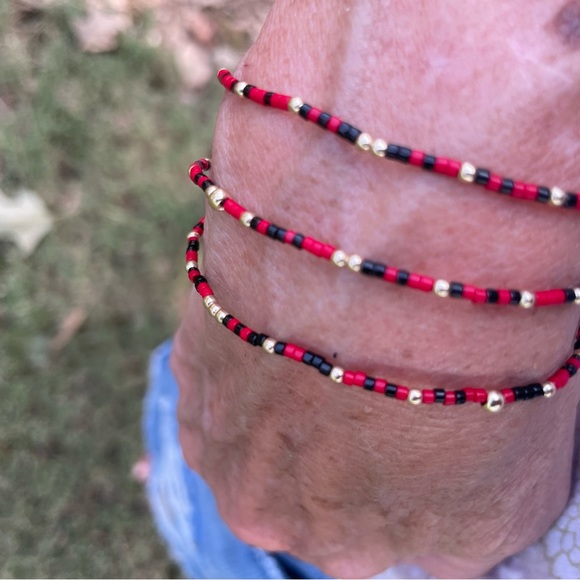 Set of 3 Georgia Bulldogs gameday stack miyuki delicas seed bead bracelets - Picture 12 of 15